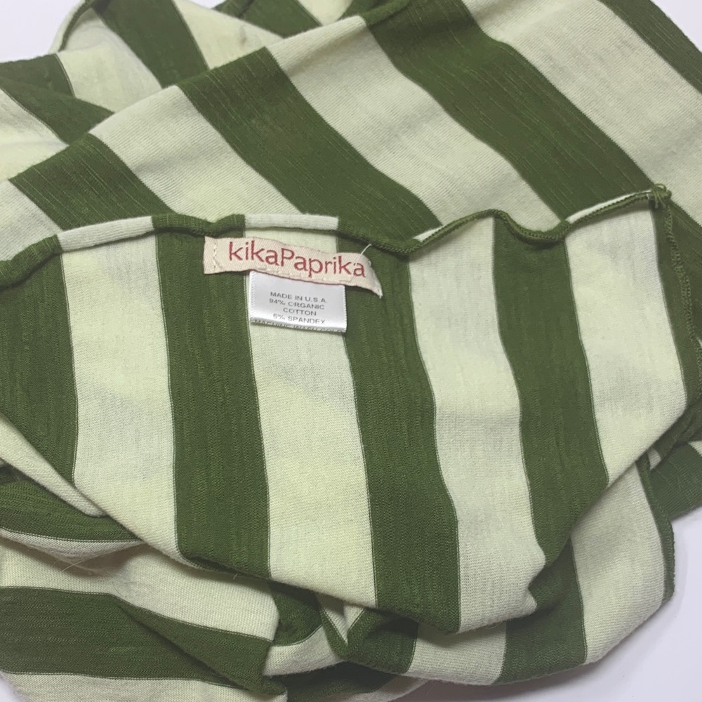 Soft Kika Paprika olive/lt green striped Scarf